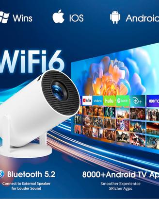 Proiettore 2026 Android TV Wifi Bluetooth 5.2 HDMI