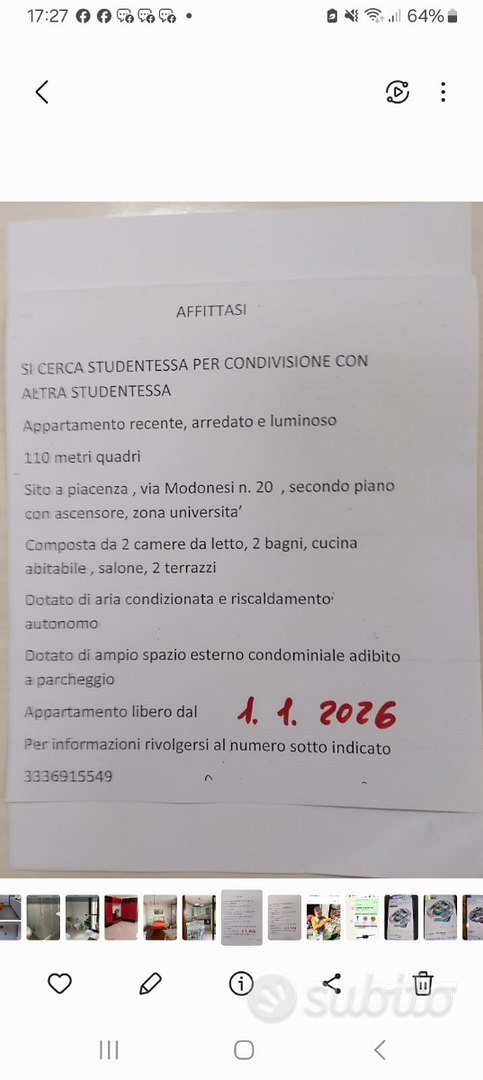 Appartamento zona università a piacenza
