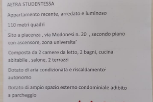 Appartamento zona università a piacenza