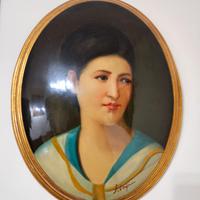 Quadro ovale donna d'epoca