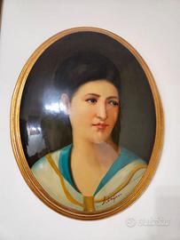 Quadro ovale donna d'epoca