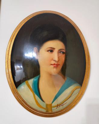 Quadro ovale donna d'epoca