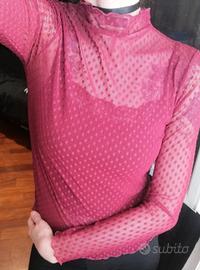 Maglia bordeaux trasparente 
