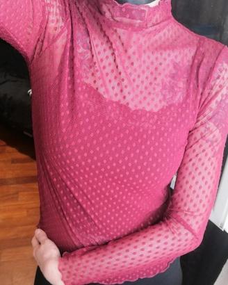 Maglia bordeaux trasparente 