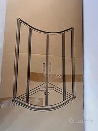 Box doccia 75x75 semicircolare lucido e cromo