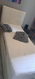 Letto singolo ecopelle bianca