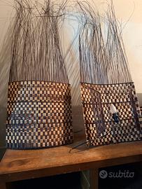 Lampade sospese rattan intrecciato etnico