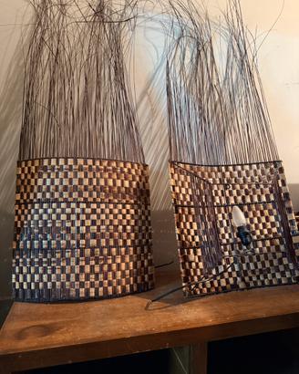 Lampade sospese rattan intrecciato etnico