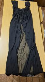 Vestito Premaman Lungo in Chiffon Nero Taglia XL