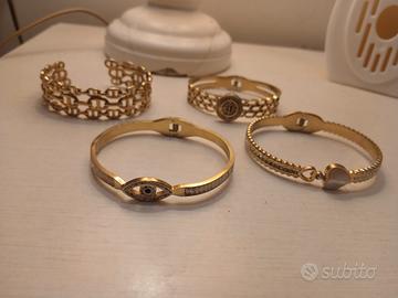 bracciali in acciaio color oro 