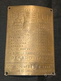 targhetta moto benelli epoca