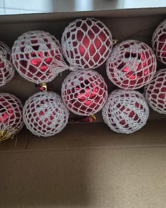 palline per albero di natale fatte all'uncinetto