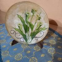 Piatto con tecnica in decoupage 