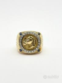 ANELLO UOMO oro18kt diamanti naturali