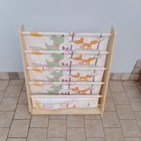 Libreria, porta giochi con immagini - Montessori 