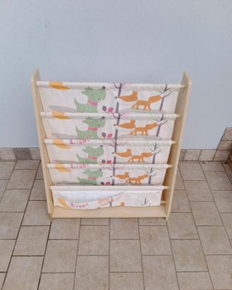 Libreria, porta giochi con immagini - Montessori 