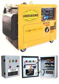 GRUPPO ELETTROGENO 7kVA DIESEL SILENZIATO CON ATS