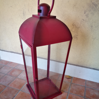 Lanterna grande metallo rosso