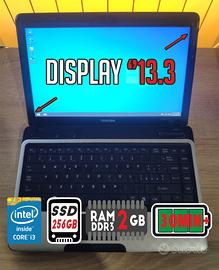 Toshiba Intel i3 SSD 256GB Video 1 GB RAM 2GB