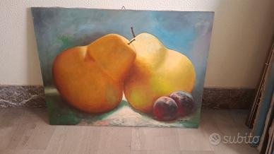 Serie di 3 dipinti olio su tela 60x80 nature morte