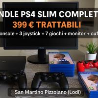 PS4 Slim + Monitor + 3 Joystick + Giochi
