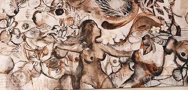 dipinto misto acrilico e olio su tela 