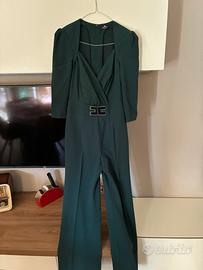Tuta elegante Elisabetta Franchi verde scuro