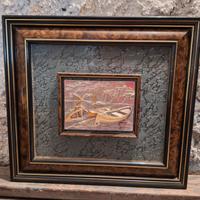 Quadro decorativo con vera lamina in argento