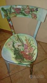 Sedia Decoupage in legno