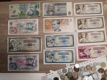 banconote varie e monete 