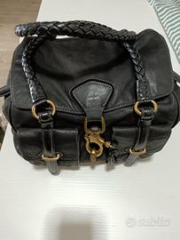 borsa vera pelle nera Francesco Biasia vintage