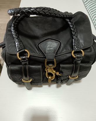 borsa vera pelle nera Francesco Biasia vintage