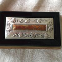 Portagioie in legno e bassorilievo e argento 925