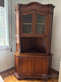 Cristalliera Angolare in Legno - Stile Classico