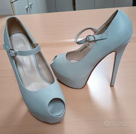 Scarpe grigio chiaro tacco 15