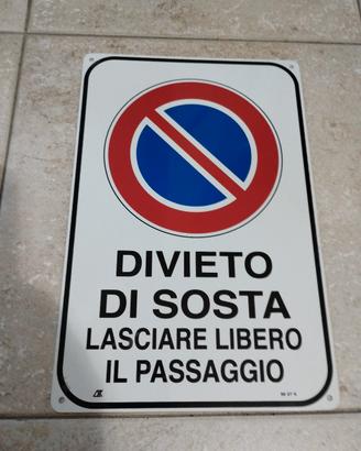 Cartello alluminio piano divieto di sosta 