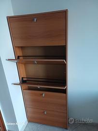 Portascarpe salvaspazio 5 ripiani marrone chiaro 