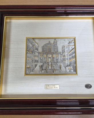 Quadro bassorilievo argento Ancona con certificato