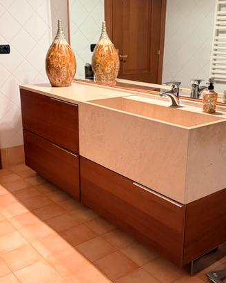 Mobile bagno Agape Flat XL  in rovere e marmo