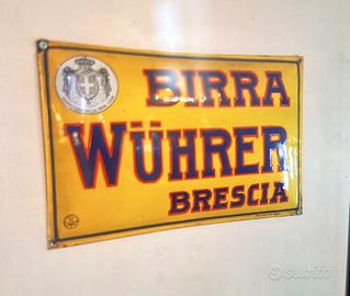 Insegna targa birra wuhrer brescia reale