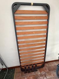 Rete a doghe singola 80x190 con telaio in ferro