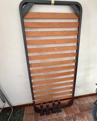Rete a doghe singola 80x190 con telaio in ferro