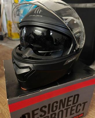 Casco moto modulare Mt Helmet Nero Opaco Taglia M