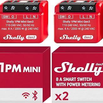 Shelly 1PM Mini Gen3, (4pezzi)