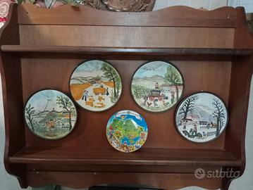 Piattaia da parete in legno stile rustico 