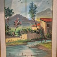 quadro paesaggio ad olio su tela