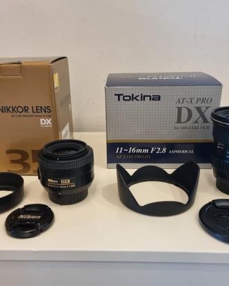 Tokina 11-16 f2.8 nikon dx + nikon 35mm f.18g