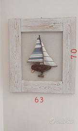 Serie quadri soggetti marini cornice decappata. 30