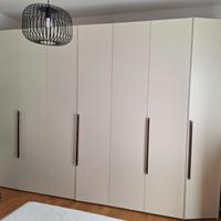 armadio 7 ante laccato beige