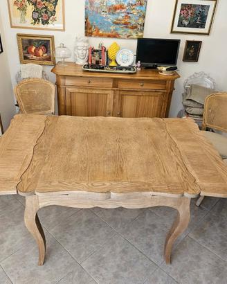 Tavolo legno massello rovere  e 4 sedie